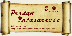 Prodan Matasarević vizit kartica